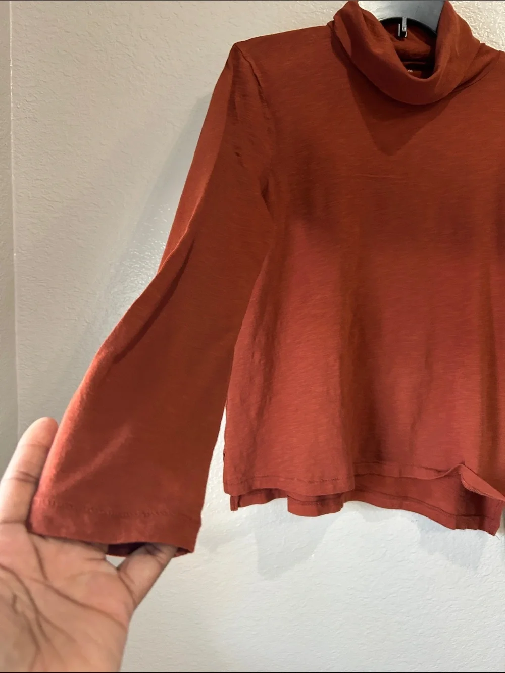Madewell Rust-Red Lightweight Turtleneck Top Sz M Summer Casual Boho TC0048